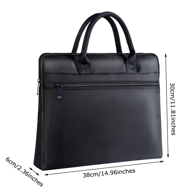 Alt view image 2 of 7 - Waterproof Oxford Handle Document Bag Briefcase for Men File Tote Bag for Carrying Paper Files Black (Black)
