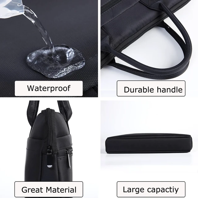 Alt view image 4 of 7 - Waterproof Oxford Handle Document Bag Briefcase for Men File Tote Bag for Carrying Paper Files Black (Black)