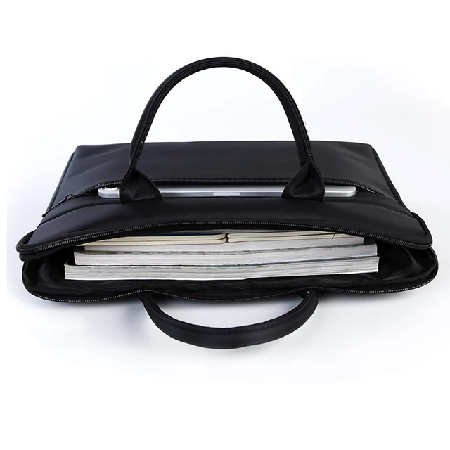 Alt view image 7 of 7 - Waterproof Oxford Handle Document Bag Briefcase for Men File Tote Bag for Carrying Paper Files Black (Black)