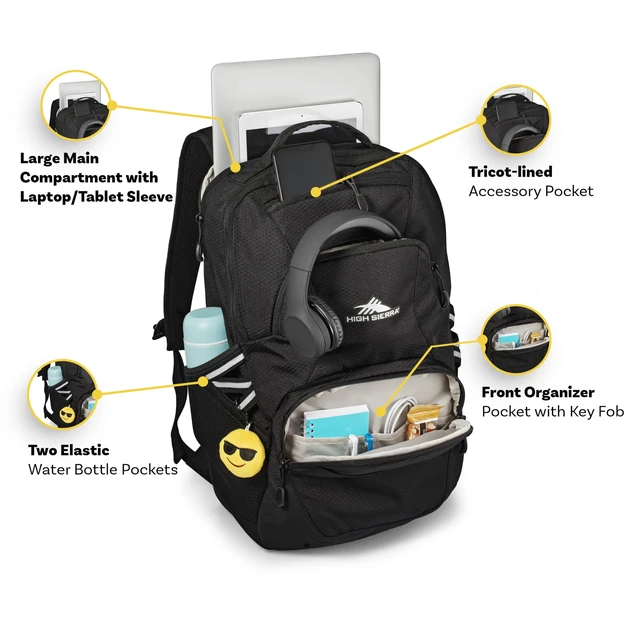 Alt view image 4 of 5 - Swoop SG Backpack, Travel or Work Laptop Bookbag with Drop Protection Pocket, and Tablet Sleeve, One Size, Silver Heather