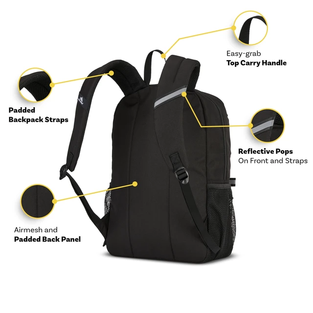 Alt view image 5 of 5 - Swoop SG Backpack, Travel or Work Laptop Bookbag with Drop Protection Pocket, and Tablet Sleeve, One Size, Silver Heather
