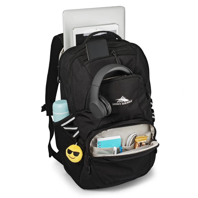 Alt view image 2 of 6 - Swoop Backpack with Laptop Pocket + Tablet Sleeve, Fits most 17 Laptops, 30L, Black