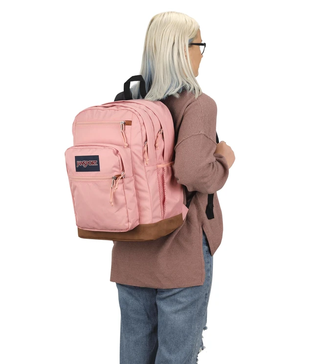 Alt view image 6 of 6 - Cool Backpack, with 15-inch Laptop Sleeve - Large Computer Bag Rucksack with 2 Compartments, Ergonomic Straps, Misty Rose