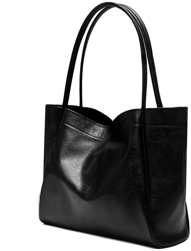 Main image of Tote Bag for Women Purses for Women Shoulder Bag | Lightweight Everyday Work Durable Vegan Leather Handbag (Black)