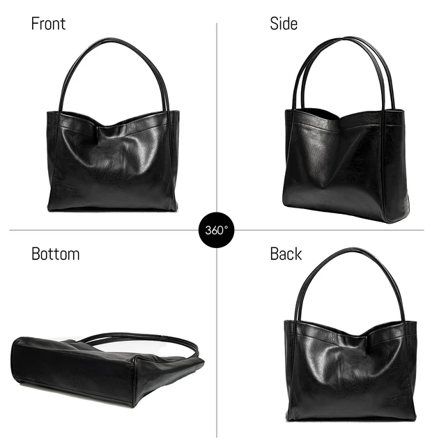 Alt view image 6 of 6 - Tote Bag for Women Purses for Women Shoulder Bag | Lightweight Everyday Work Durable Vegan Leather Handbag (Black)