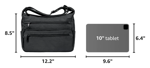 Alt view image 3 of 7 - Crossbody Bag for Women Waterproof Messenger Shoulder Bag Casual Nylon Purse Handbag Multi Pocket Lightweight Travel Bag