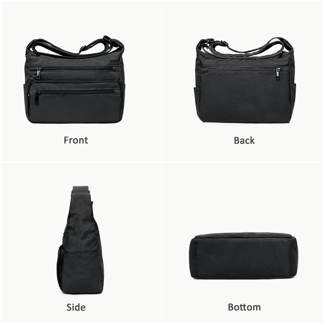 Alt view image 5 of 7 - Crossbody Bag for Women Waterproof Messenger Shoulder Bag Casual Nylon Purse Handbag Multi Pocket Lightweight Travel Bag