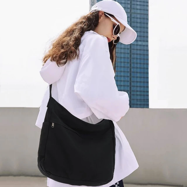 Alt view image 2 of 6 - Canvas Hobo Crossbody Tote Bag for Women & Men Large Messenger Bag | Canvas Purses for Women Multi-Pocket Casual Shoulder Handbag for Travel Work Daily Shopping