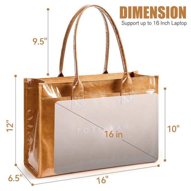 Alt view image 5 of 7 - Kraft Paper Work Purses Large Capacity Shoulder Handbag, Brown