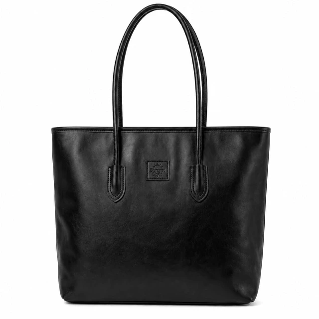 Main image of Women with Zipper, Black | Lightweight, PU Leather, Travel Purse, Shoulder Tote Bag, For Work & Vacation