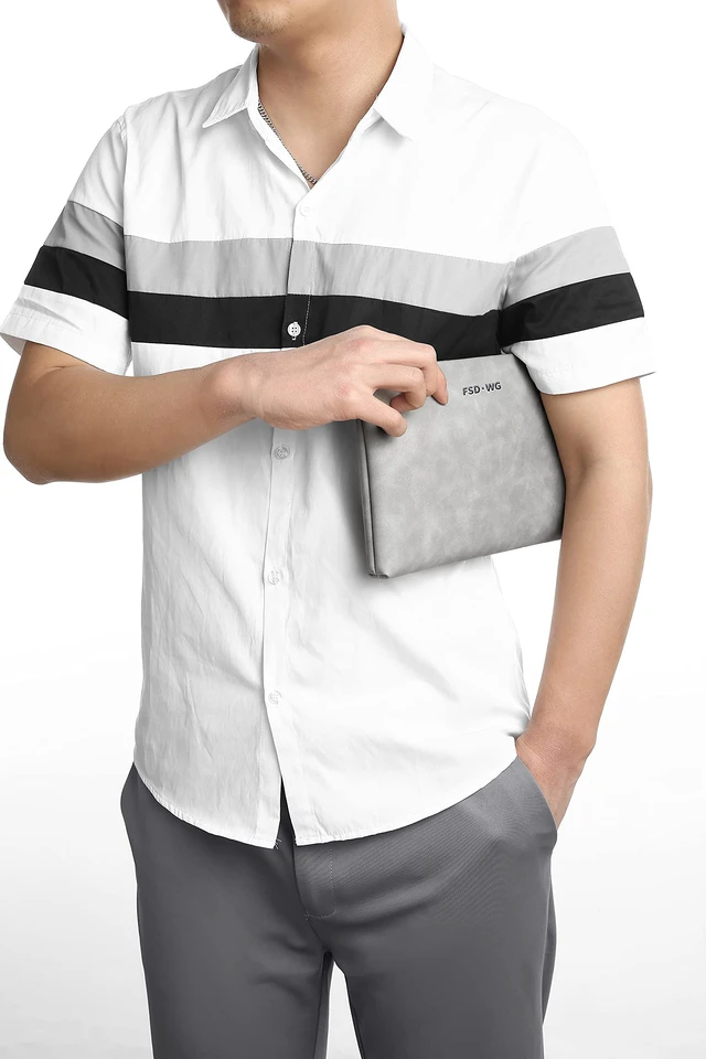 Alt view image 2 of 7 - Mens Clutch Bag Man Purse Handbag 12 inches Large Hand Bag Big Clutch Wallet 3 COLOR