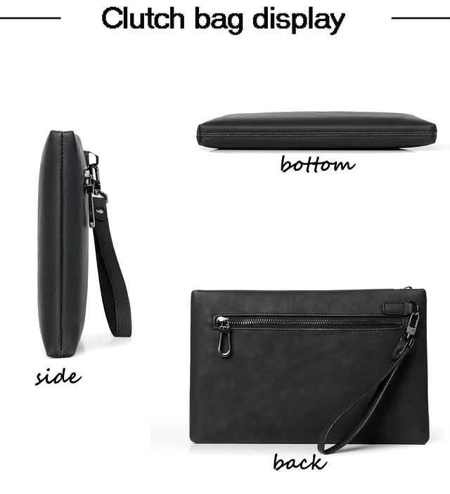 Alt view image 3 of 7 - Mens Clutch Bag Man Purse Handbag 12 inches Large Hand Bag Big Clutch Wallet 3 COLOR