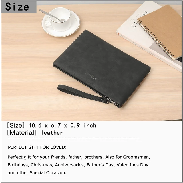 Alt view image 6 of 7 - Mens Clutch Bag Man Purse Handbag 12 inches Large Hand Bag Big Clutch Wallet 3 COLOR