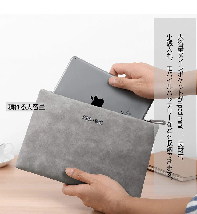 Alt view image 7 of 7 - Mens Clutch Bag Man Purse Handbag 12 inches Large Hand Bag Big Clutch Wallet 3 COLOR