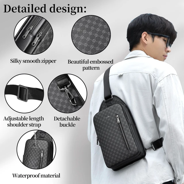 Alt view image 5 of 6 - sling Backpack for Men Chest Bag Crossbody Shoulder Bags Travel Hiking Bag Purse for Men with Water Resistant