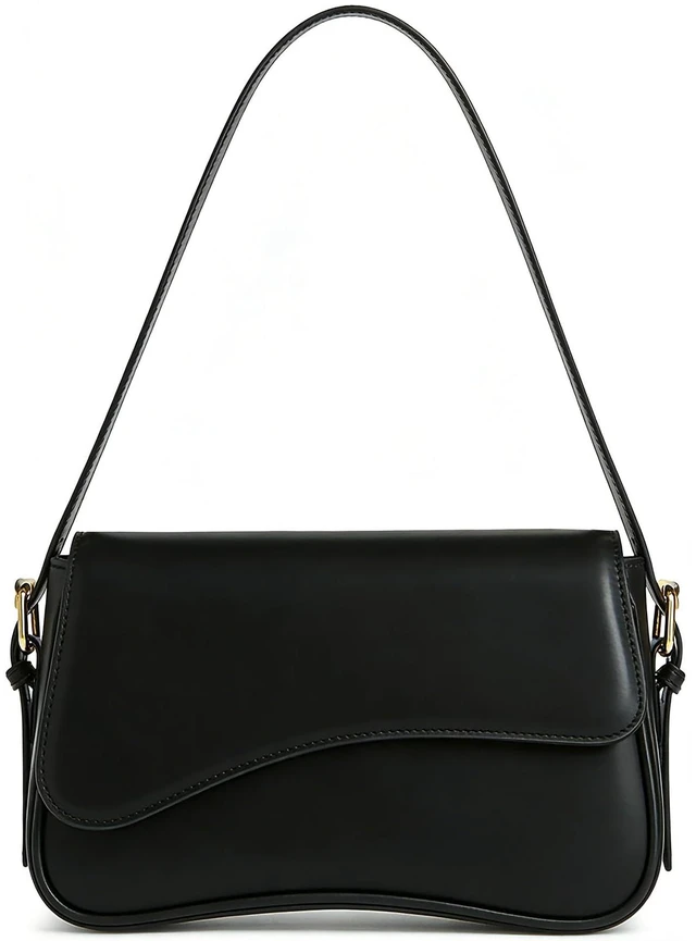 Main image of Bag for Women Y2K Trendy Purse Vegan Leather Hobo Handbags Clutch Saddle Bag with 2 Removable Strap (black)