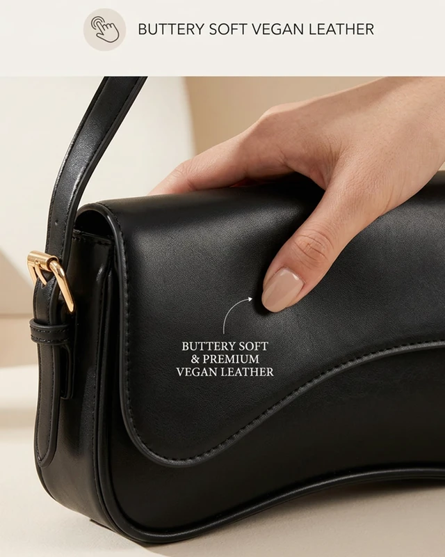 Alt view image 2 of 7 - Bag for Women Y2K Trendy Purse Vegan Leather Hobo Handbags Clutch Saddle Bag with 2 Removable Strap (black)
