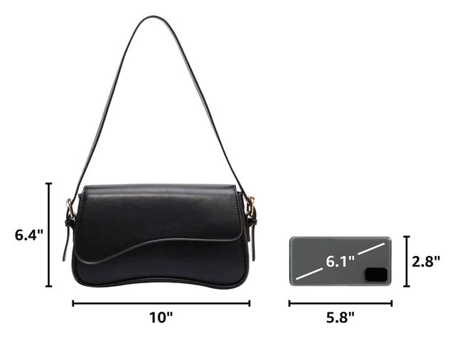 Alt view image 3 of 7 - Bag for Women Y2K Trendy Purse Vegan Leather Hobo Handbags Clutch Saddle Bag with 2 Removable Strap (black)