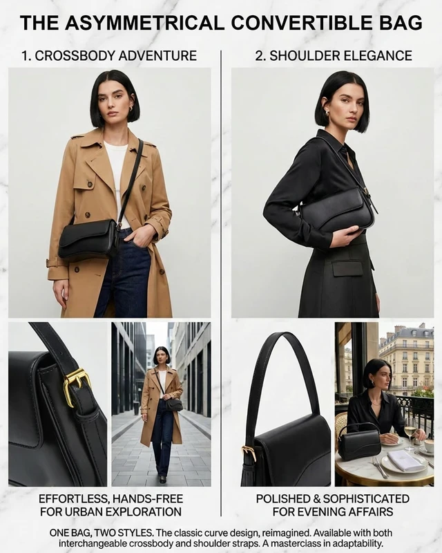 Alt view image 4 of 7 - Bag for Women Y2K Trendy Purse Vegan Leather Hobo Handbags Clutch Saddle Bag with 2 Removable Strap (black)