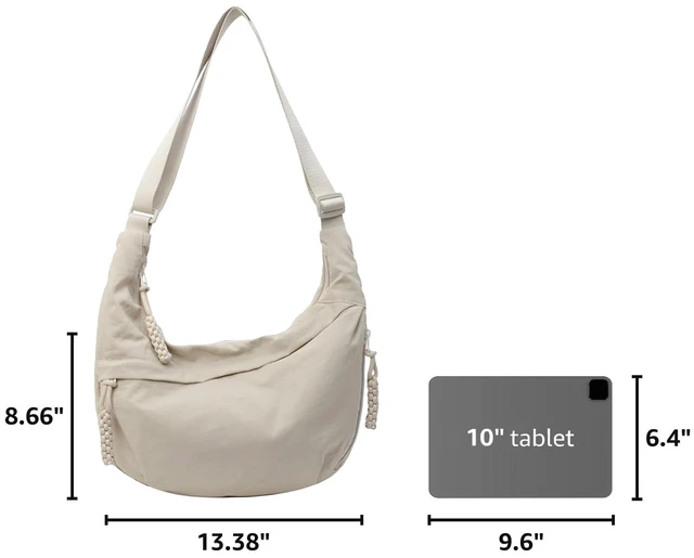 Alt view image 3 of 7 - Crossbody Bags for Women Nylon Travel Luna Hobo Bag Dumpling Purse | Medium Size Women's Shoulder Hobo Bag with Multi Pockets for Everyday and Traveling Roomy Light weight Nylon Crossbody Purses
