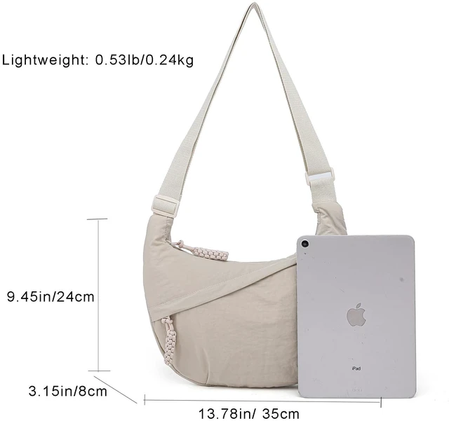 Alt view image 2 of 7 - Crossbody Bags for Women Nylon Travel Luna Hobo Bag Dumpling Purse | Medium Size Women's Shoulder Hobo Bag with Multi Pockets for Everyday and Traveling Roomy Light weight Nylon Crossbody Purses