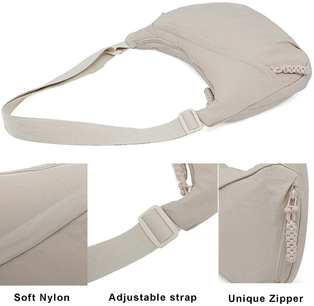 Alt view image 5 of 7 - Crossbody Bags for Women Nylon Travel Luna Hobo Bag Dumpling Purse | Medium Size Women's Shoulder Hobo Bag with Multi Pockets for Everyday and Traveling Roomy Light weight Nylon Crossbody Purses