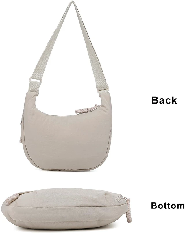 Alt view image 7 of 7 - Crossbody Bags for Women Nylon Travel Luna Hobo Bag Dumpling Purse | Medium Size Women's Shoulder Hobo Bag with Multi Pockets for Everyday and Traveling Roomy Light weight Nylon Crossbody Purses
