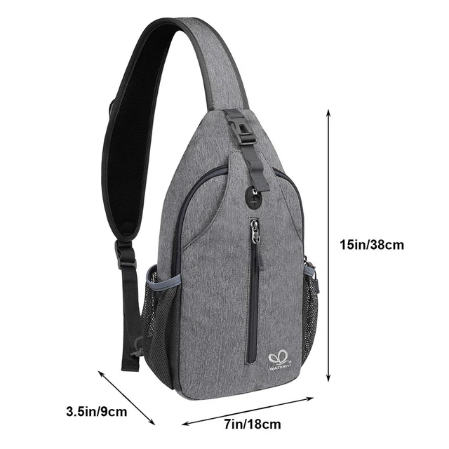 Alt view image 2 of 7 - Crossbody Sling Backpack Sling Bag Travel Hiking Chest Bags Daypack (Dark gray)