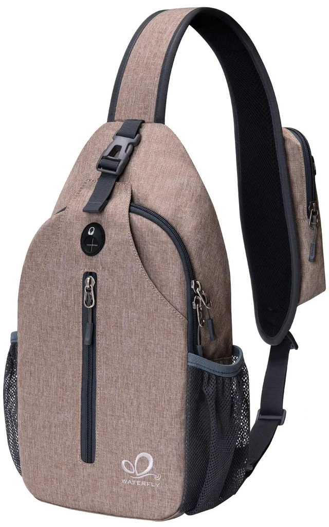 Main image of Crossbody Sling Backpack Sling Bag Travel Hiking Chest Bags Daypack (Flaxen)