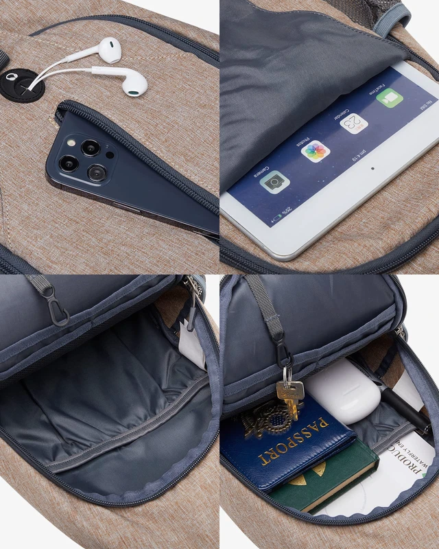 Alt view image 3 of 6 - Crossbody Sling Backpack Sling Bag Travel Hiking Chest Bags Daypack (Flaxen)