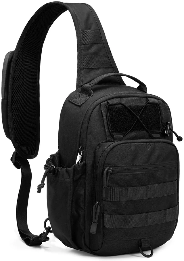 Main image of Anti-theft Tactical Sling Bag RFID Black Military Shoulder Bag with Phone Pack EDC Molle Crossbody Bag for men