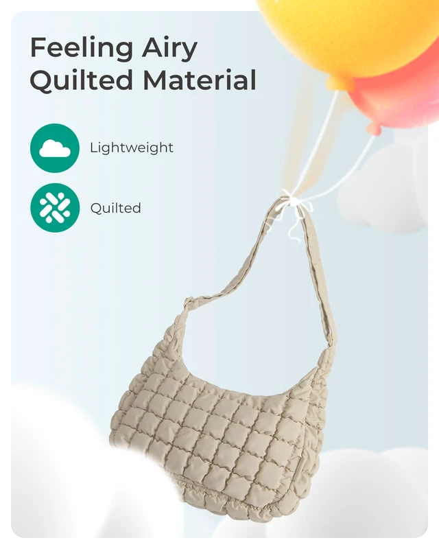 Alt view image 7 of 7 - Quilted Crossbody Bags for Women, Travel Purses Hobo Shoulder Bag