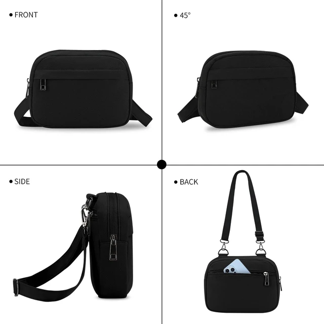 Alt view image 4 of 6 - Small Crossbody Bags for Women Men Cellphone Belt Bag Purse Fanny Pack with Adjustable Strap Black Sling Bag for Traveling Casual Festival Gifts