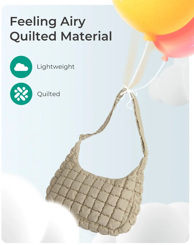 Alt view image 5 of 7 - Quilted Crossbody Bags for Women, Travel Purses Hobo Shoulder Bag
