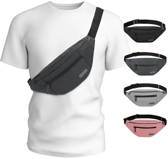 Main image of Crossbody Fanny Pack Women Men Shoulder Sling Bag Carrying All Phones | 4-Zipper Pockets,Polyester,Versatile,Gifts for Enjoy Sports Festival Workout Traveling Running Casual Hands-Free Waist Pack