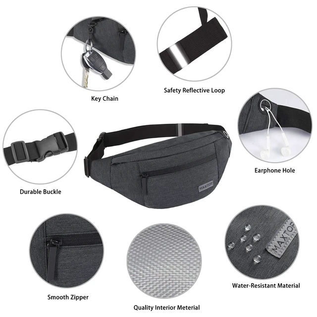Alt view image 5 of 7 - Crossbody Fanny Pack Women Men Shoulder Sling Bag Carrying All Phones | 4-Zipper Pockets,Polyester,Versatile,Gifts for Enjoy Sports Festival Workout Traveling Running Casual Hands-Free Waist Pack