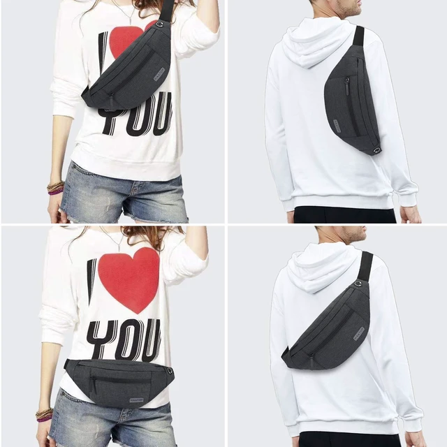 Alt view image 7 of 7 - Crossbody Fanny Pack Women Men Shoulder Sling Bag Carrying All Phones | 4-Zipper Pockets,Polyester,Versatile,Gifts for Enjoy Sports Festival Workout Traveling Running Casual Hands-Free Waist Pack