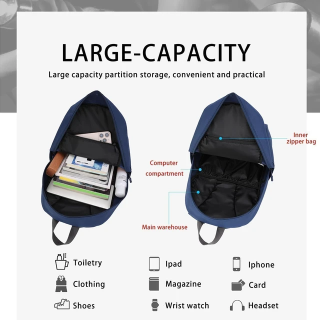 Alt view image 5 of 7 - Mens Gym Backpack Fits 15.6 Laptop for Tennis Sport Work Daily | Waterproof lightweight tennis backpack fits rackets, Pickleball, for Men, with bottle holder & front pocket
