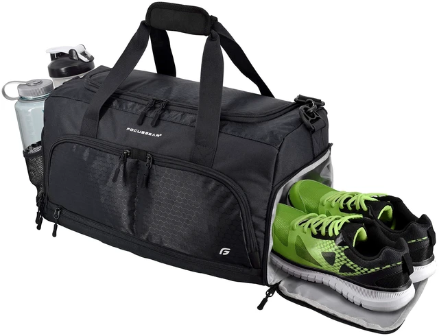 Main image of Gym Bag 2.0: The Durable Crowdsource Designed Duffel Bag with 10 Optimal Compartments Including Water Resistant Pouch (Black, Medium (20"))