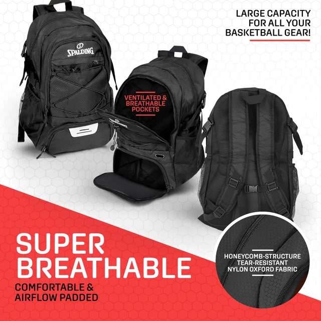 Alt view image 2 of 7 - Basketball Backpack Sports Bag Ultimate Edition | Large Black Backpack with Shoe and Ball Compartment | Use for Sport Accessories and Stuff | Improved Material | Gifts for Basketball Players