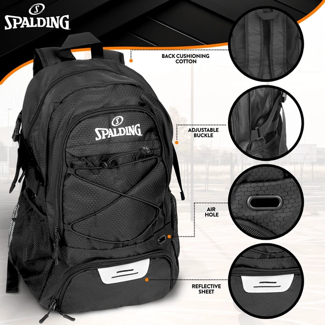 Alt view image 2 of 7 - Basketball Backpack Sports Bag | Large Black Backpack with Shoe and Ball Compartment | Use for Sport Accessories and Stuff | Gifts for Basketball Players