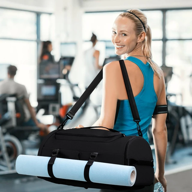 Alt view image 6 of 6 - Gym Bag with Shoes Compartment, Duffle Bag, Backpack with Wet Pocket | 3-Way Carry Travel Backpack, Sports Backpack for Men Women, Weekender Overnight Bag for Gym Travel Sports - Black