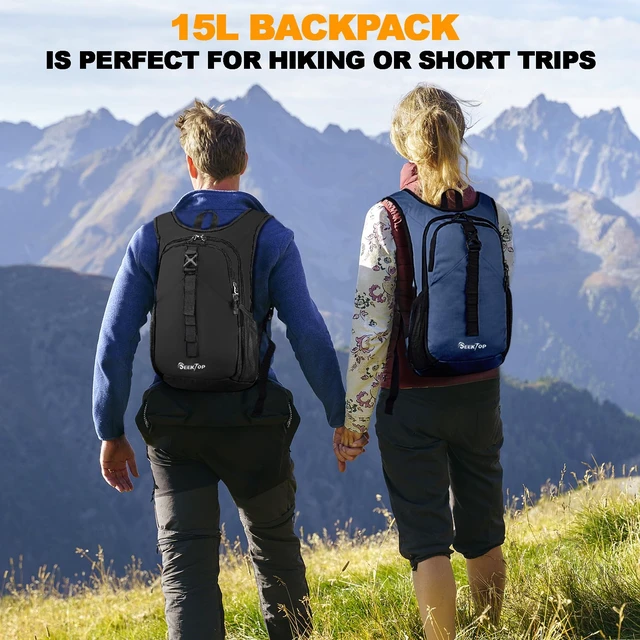 Alt view image 7 of 7 - 15L Small Hiking Backpack for Women Men, Lightweight Hiking Daypack | Water Resistant, Foldable Packable Back Pack with Phone Pocket for Travel Camping Outdoor