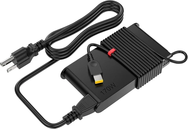 Main image of CORE TECH 170W Slim Tip Laptop Charger for Select Lenovo Legion, ThinkPad, IdeaPad, LOQ and Yoga Pro Models, 20V 8.5A AC Power Adapter, Black