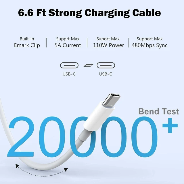 Alt view image 4 of 7 - Core Tech - 120W USB-C Fast Charger for MacBook Pro, MacBook Air, iPad Pro, Samsung Galaxy and USB-C Devices - White