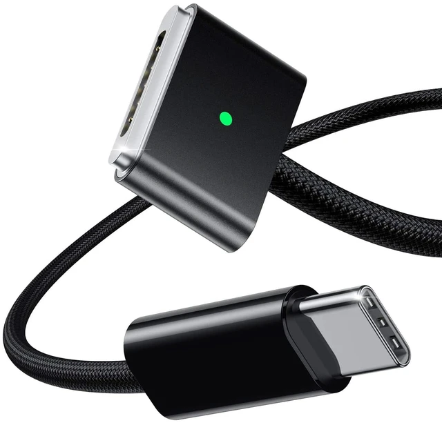 Main image of CORE TECH USB-C to Magnetic 3 Charging Cable, Up to 140W, 6.6 ft Nylon Braided, for MacBook Air and MacBook Pro with MagSafe 3, Black