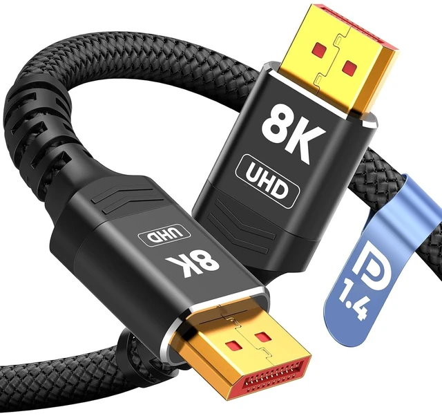 Main image of CORE TECH DisplayPort 1.4 Cable 10 ft, 8K 60Hz, 4K 144Hz, 32.4Gbps, HDR, Nylon Braided Male-to-Male for Gaming Monitors and PCs, Black