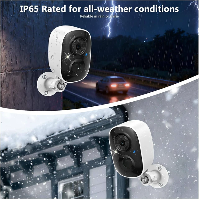 Alt view image 7 of 7 - CORE TECH Solar Wireless Outdoor Security Camera 2-Pack with Solar Panels, 2.4GHz WiFi, Color Night Vision, Motion Alerts, Two-Way Audio, IP65, White