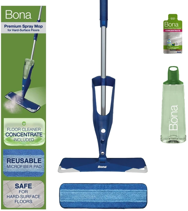 Main image of Bona Multi-Surface Floor Premium Spray Mop - Includes Multi-Surface Floor Cleaner Concentrate and Machine Washable Microfiber Cleaning Pad - For Stone, Tile, Laminate and Vinyl LVT/LVP Floors
