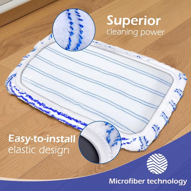 Alt view image 3 of 7 - Masthome Microfiber Mop for Floor Cleaning, Flat Mop with 3 Washable Pads | Upgraded 60" Long Handle, Large Dust Mop for Laminate Wooden Hard Floor Vinyl Tile Floors Cleaning,1 Cleaning Scraper